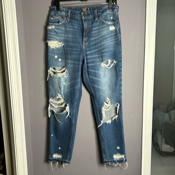 Abercrombie & Fitch Annie High Rise Straight Leg Distressed Jeans Size 6/28 - Picture 8 of 8